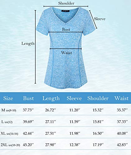 KORALHY Workout Shirts for Women Short Sleeve, Ladies Cute Activewear Fitness Clothes Yoga Running Walking Hiking Shooting Mountaineering Gym Shirts for Leggings Red Medium