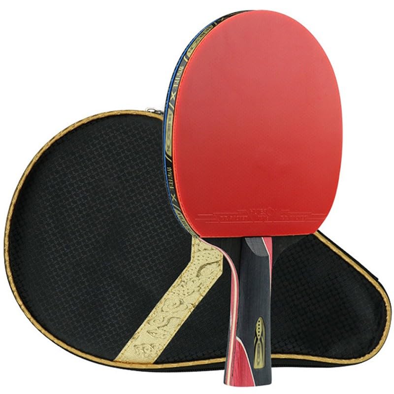 JITEM Ping Pong Paddle – Table Tennis Racket for Advanced Training with Pure Wooden Handle – Offers an Ideal Balance of Speed, Spin and Control(Color:A)