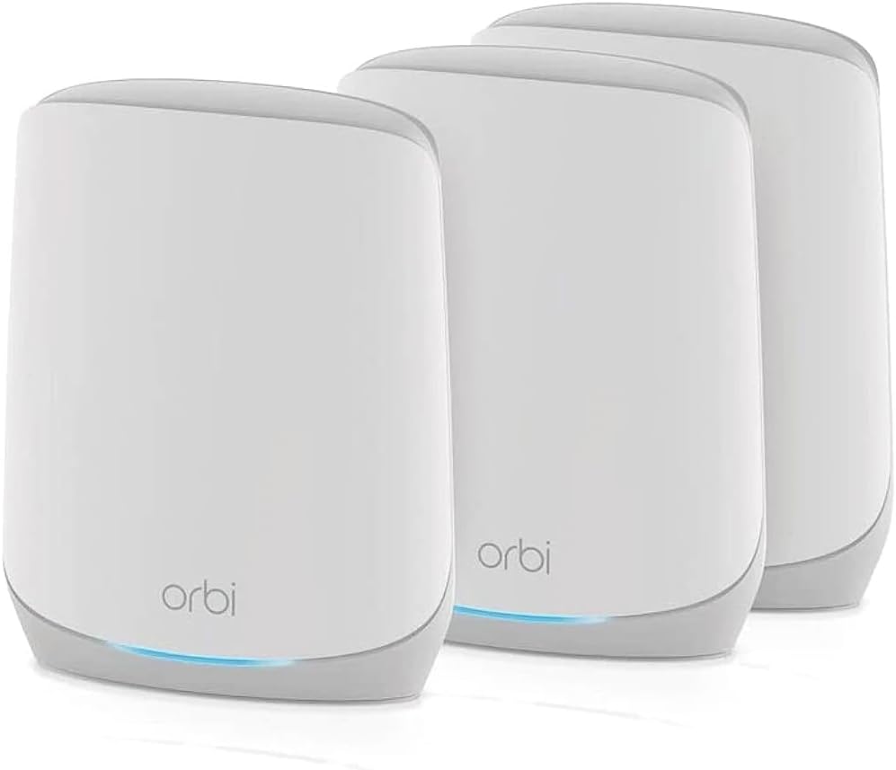 Netgear RBK763S-100NAS Orbi Tri-Band WiFi 6 Mesh System Router + 2 Satellites Netgear RBK763S-100NAS Orbi Tri-Band WiFi 6 Mesh System Router + 2 Satellites