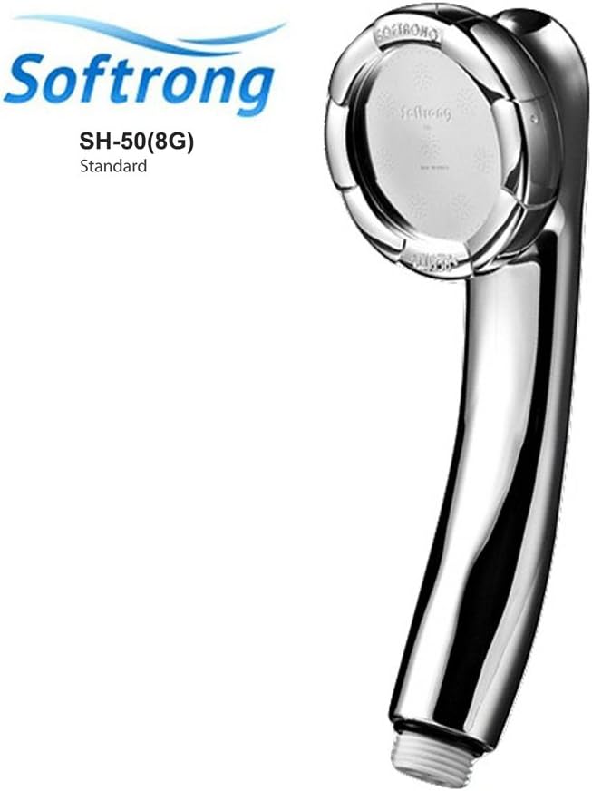 Softrong High Pressure Shower Head - Water Saving Soft Thin Stream /Semi permanent filter installed / High strength aluminum sour / SH-50 (8G)