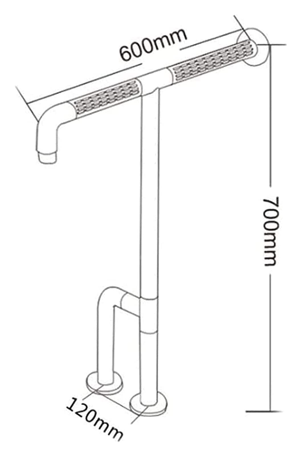Grab Bars Bracciolo di sicurezza per servizi igienici Forniture per hotel Doccia Corrimano sicuro Senza barriere Bracciolo per WC Sicurezza antiscivolo in nylon inox WC WC corrimano