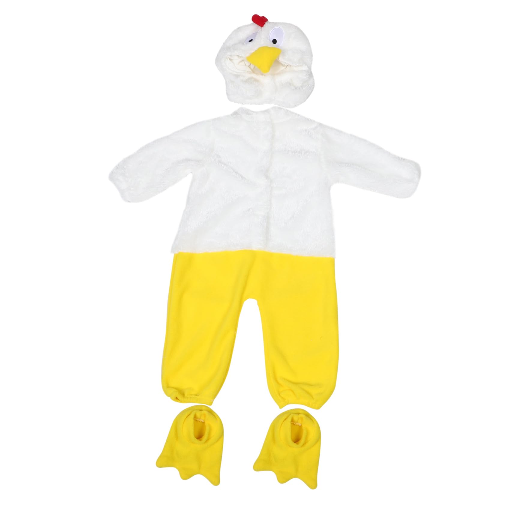 VALICLUD Charming Chick Design Plush Jumpsuit Hat Baby Animal with Protective Hood Cozy Warm for Indoor Outdoor