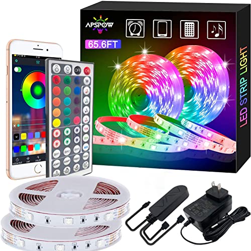 50% OFF Tiras LED APSPOW 65.6 pies con app y música