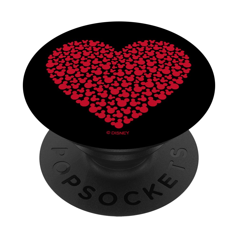 Disney Mickey Mouse Heart on Black PopSockets Standard PopGrip