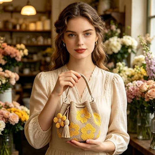 Cabas en crochet fait main de qualité supérieure pour mode décontractée - 2