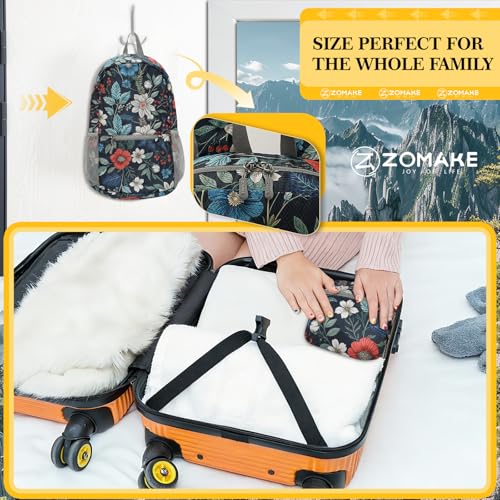 Image of ZOMAKE Ultra Lightweight Hiking Backpack 20L, Packable Small Backpacks Water Resistant Daypack for Women Men(Royal Blue, Floral Print)