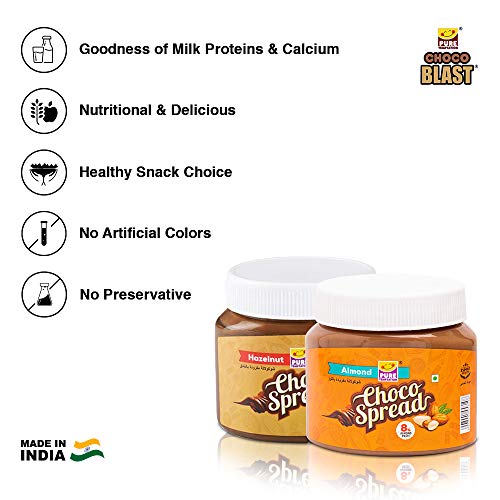 Image of ๐ฅ Pure Temptation Premium Hazelnut & Almond Butter Chocolate Spread ๐ซ | ๐ฑ 100% Vegetarian, No Added Preservatives | ๐ Perfect for Breakfast, Bread, ๐ฅค Shakes, ๐ฎ Roti | Delicious & Healthy Spread | Pack of 2 Jars, 340 gm each