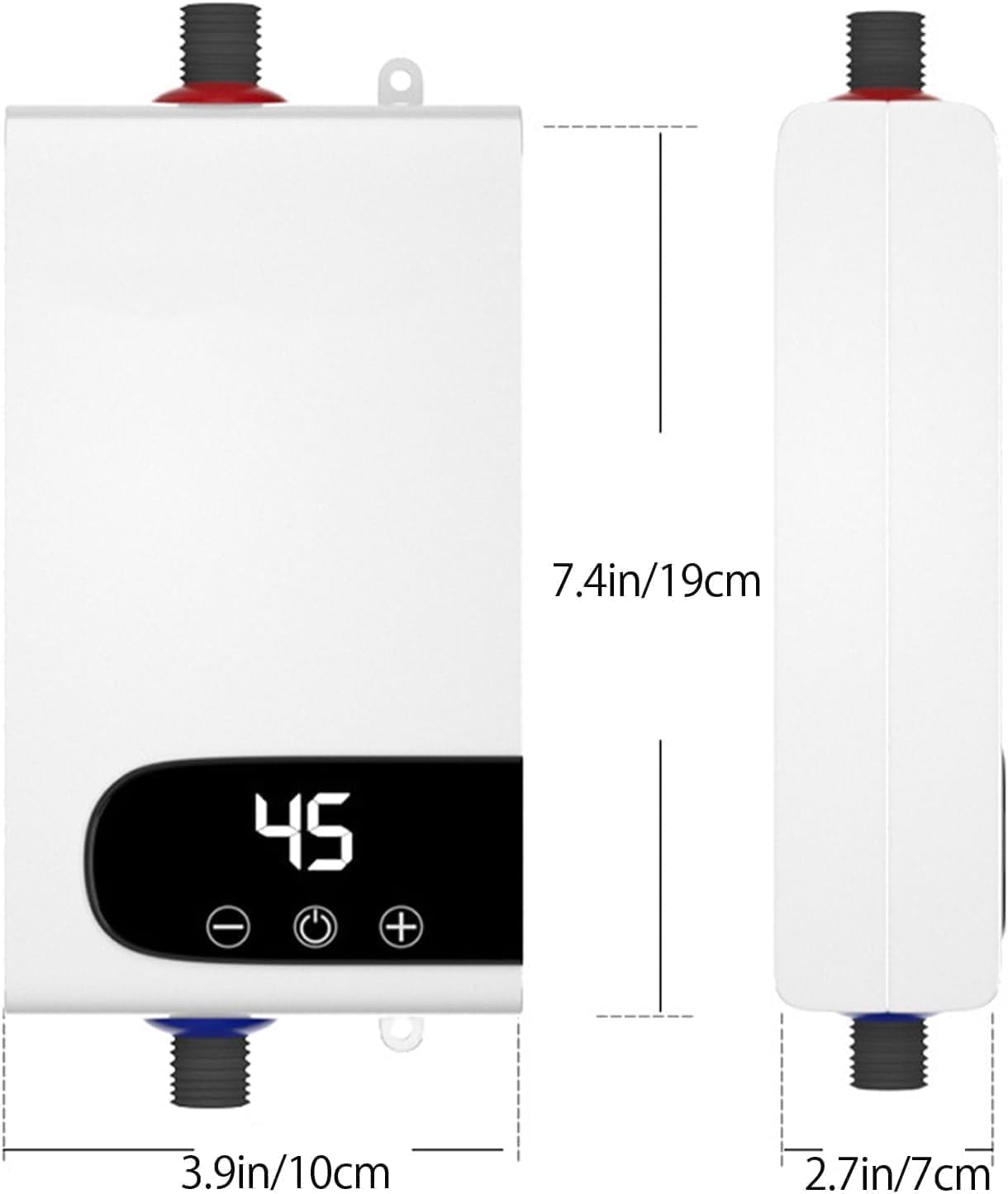 3000W 110V Electric Water Heater, IPX4 Tankless Instant Hot Water Heater Under Sink on Demand for Bath Shower Bathroom Home Kitchen Beauty Hair Salon, Portable Hot Water Heater, Vertical Mount