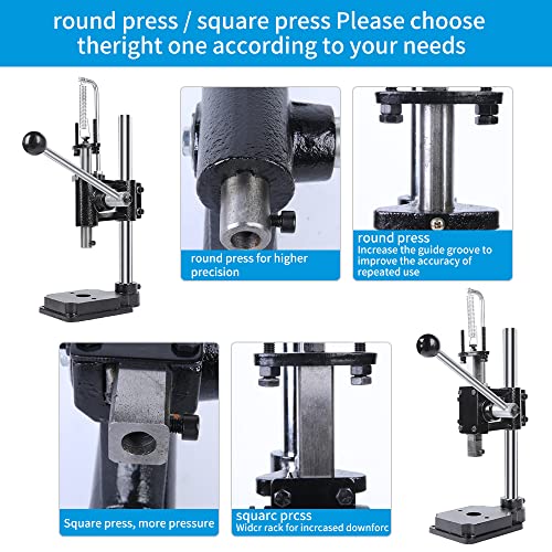 Skmz Leather Hole Puncher Hand Punching Manual Punch Arbor Press.upgraded Round Solid Post And Ductile Iron Base For Diy Parts Punching, Cutting, Forming Pressing (Only Round Head No Tool) #TOP3