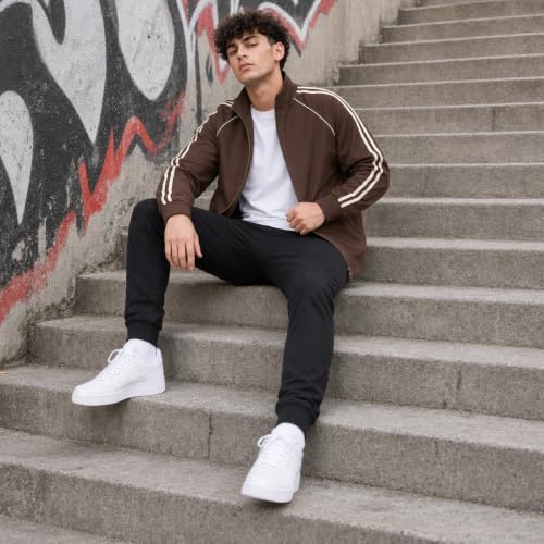 Image of THIRD QUADRANT Jackets || Jacket for men || Lightweight baseball Outwear Jacket with black and whie stripe