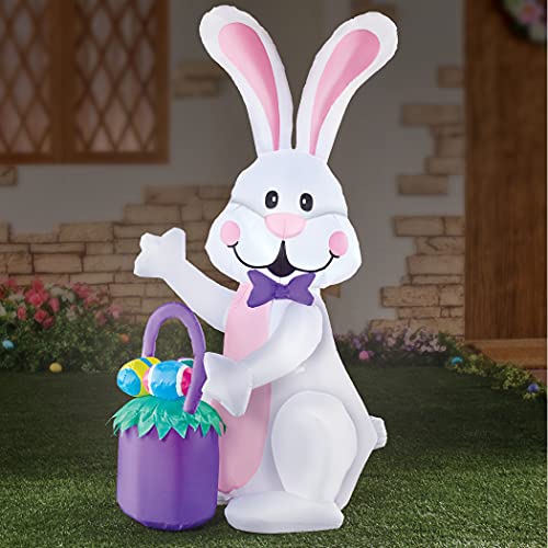 image for Collections Etc LED Lighted Easter Bunny Inflatable Outdoor Decoration