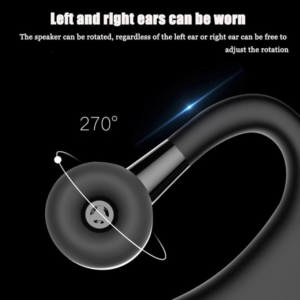 Bluetooth Headset Wireless Business Single earpiece Voice Answer in Ear Earbuds for Trucker Driving Running 10 Hour Battery Noise Cancelling Headphones Black V9 - Image 5