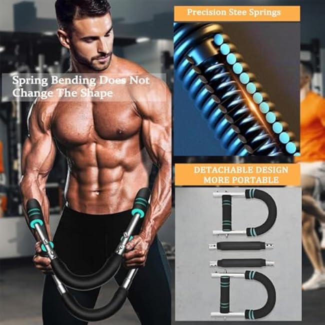 Twister Arm Trainer - Adjustable Forearm Strengthener, Arm Exercise Equipment, Chest Workout Equipment, Portable Spring Resistance for Home Workout Equipment (Blue)