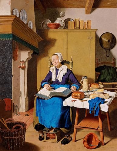 Cuadro pintura al óleo de Jean Étienne Liotard para transformar la decoración del salón 60x90cm