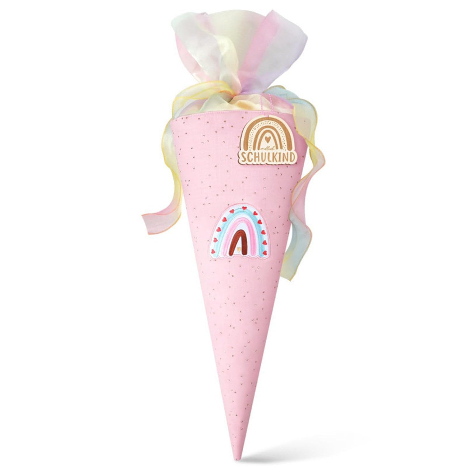 Shntig B Cream Cone Treat Ag Fabric Party Pouch With Sheer Ribbon Top For Candy, Classroom Giveaways And Small Treats Cone Treat Ag Fabric Party Pouch Candy Holder Ribbon Top Classroom Giveaway Ack To Small