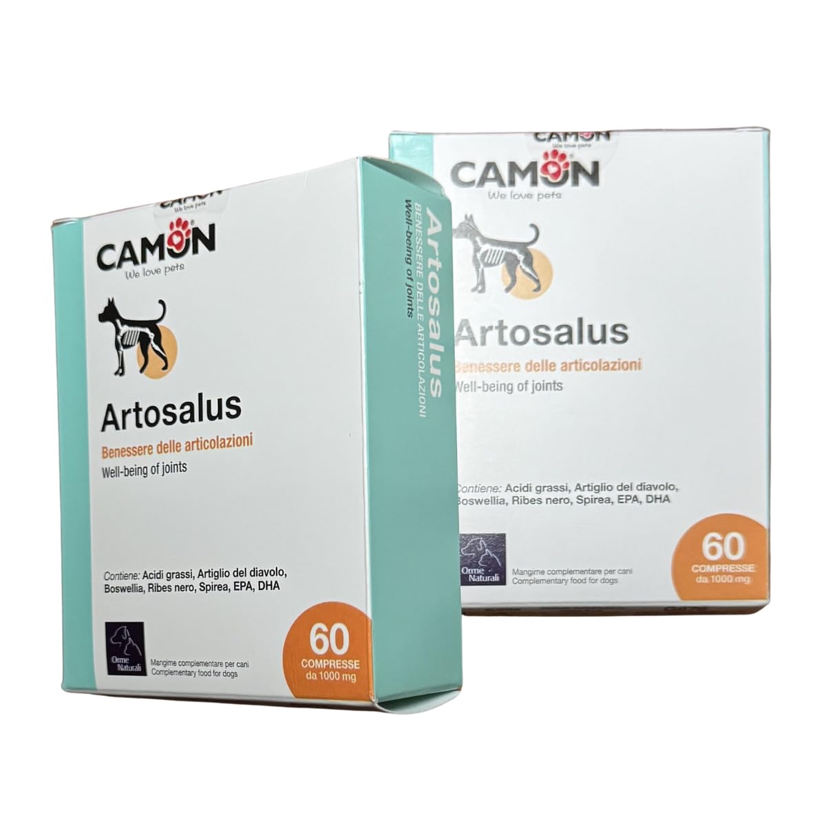 Artosalus mangime complementare per Cani e Gatti. Offerta Multipack. Due Confezioni da 60 compresse cad.
