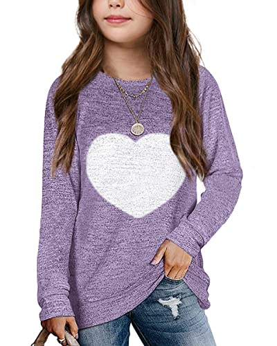 Image of Apbondy Girls Shirts Casual Long Sleeve Crewneck Loose Striped Sweatshirts Pullover Tops