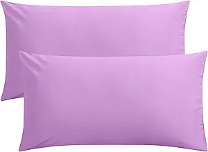 FLXXIE 2 Pack Microfiber King Pillow Cases, 1800 Super Soft Pillowcases with Envelope Closure, Wrinkle, Fade and Stain Resistant Pillow Covers, 20x36, Lavender