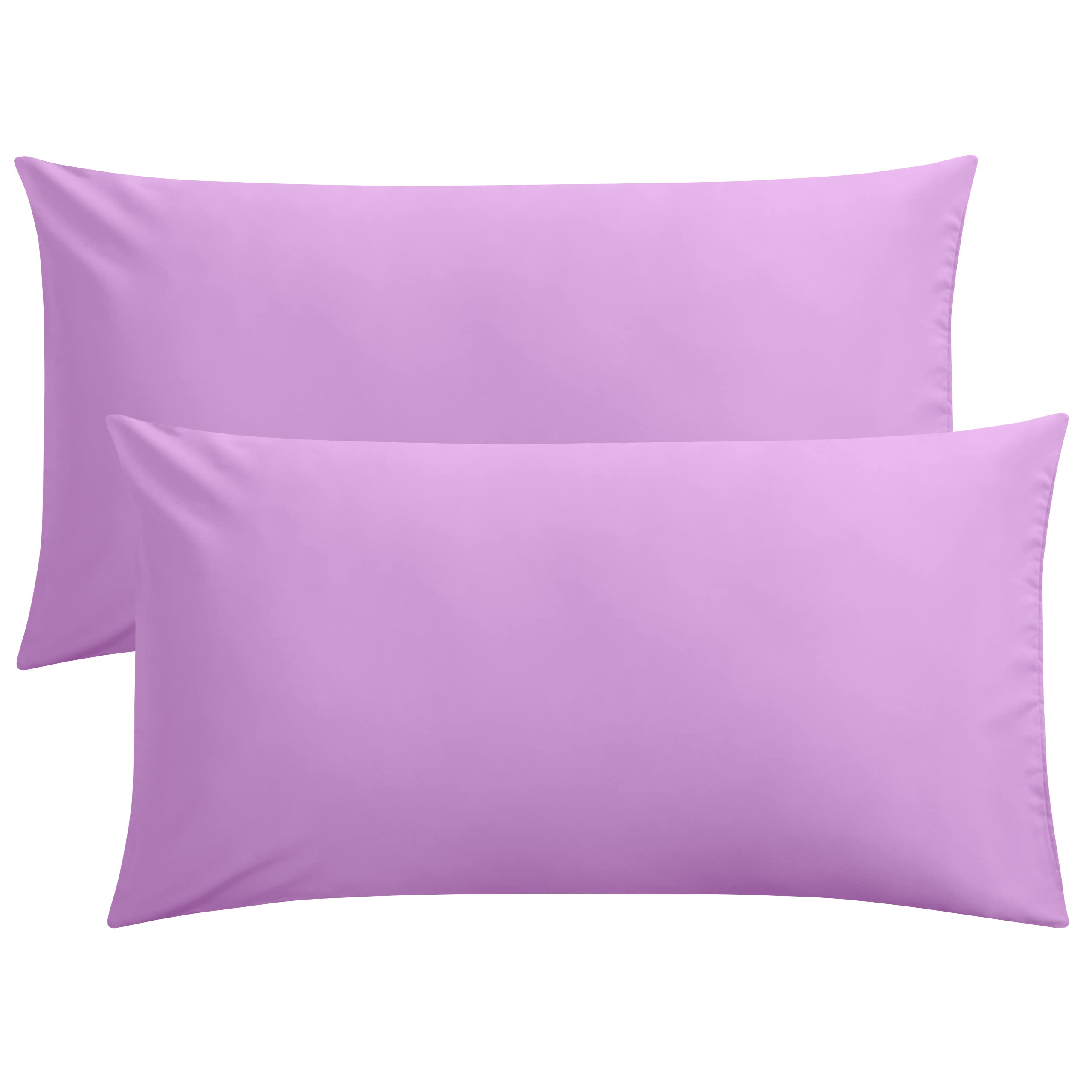 FLXXIE King Pillow Cases Set of 2, Soft Microfiber Pillow Covers with Envelope Closure, Wrinkle, Fade and Stain Resistant Pillowcases, 20x36, Lavender