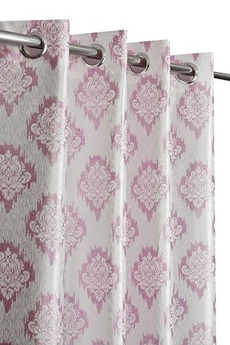 Image of Yarnis Polyester Damas Printed Room Darkening Curtains 5 Feet Long Set of 2 for Door & Windows Living Room, Lavender, Parda