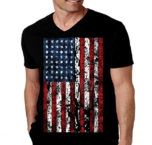 RJRA American Flag Print Men's T-Shirt - Patriotic Short Sleeve Tee (XX-Large) - View #4
