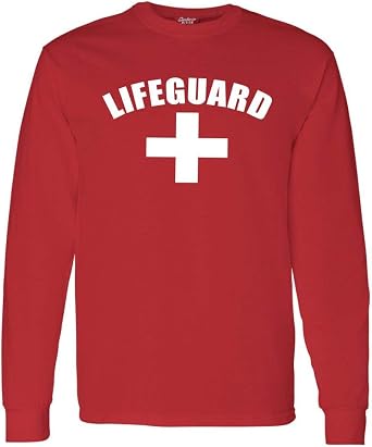 IFEGUARD or Lifesaver Long Sleeve Shirt Red Cross Design Unisex Fit EMT Nurse Gift Medical Hero Top Red or White