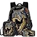 Zaino per Bambini Ragazzi, Set di 3 Pezzi Zaini Dinosauri con Borsa a Tracolla e Astuccio Stampa 3D Zainetti Scuola Elementare Bambino