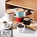 Sweejar Kitchen Canisters Ceramic Food Storage Jar, Stackable Containers with Airtight Seal Wooden Lid for Serving Ground Coffee, Tea, Sugar, Spice and More - 5 Fl Oz(White)