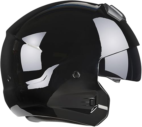 Miniatura 2 de Harssidanzar Casco modular de cara completa de 34 con visera para hombres y mujeres, Street Bike Cruiser Scooter aprobado por DOT CU605US