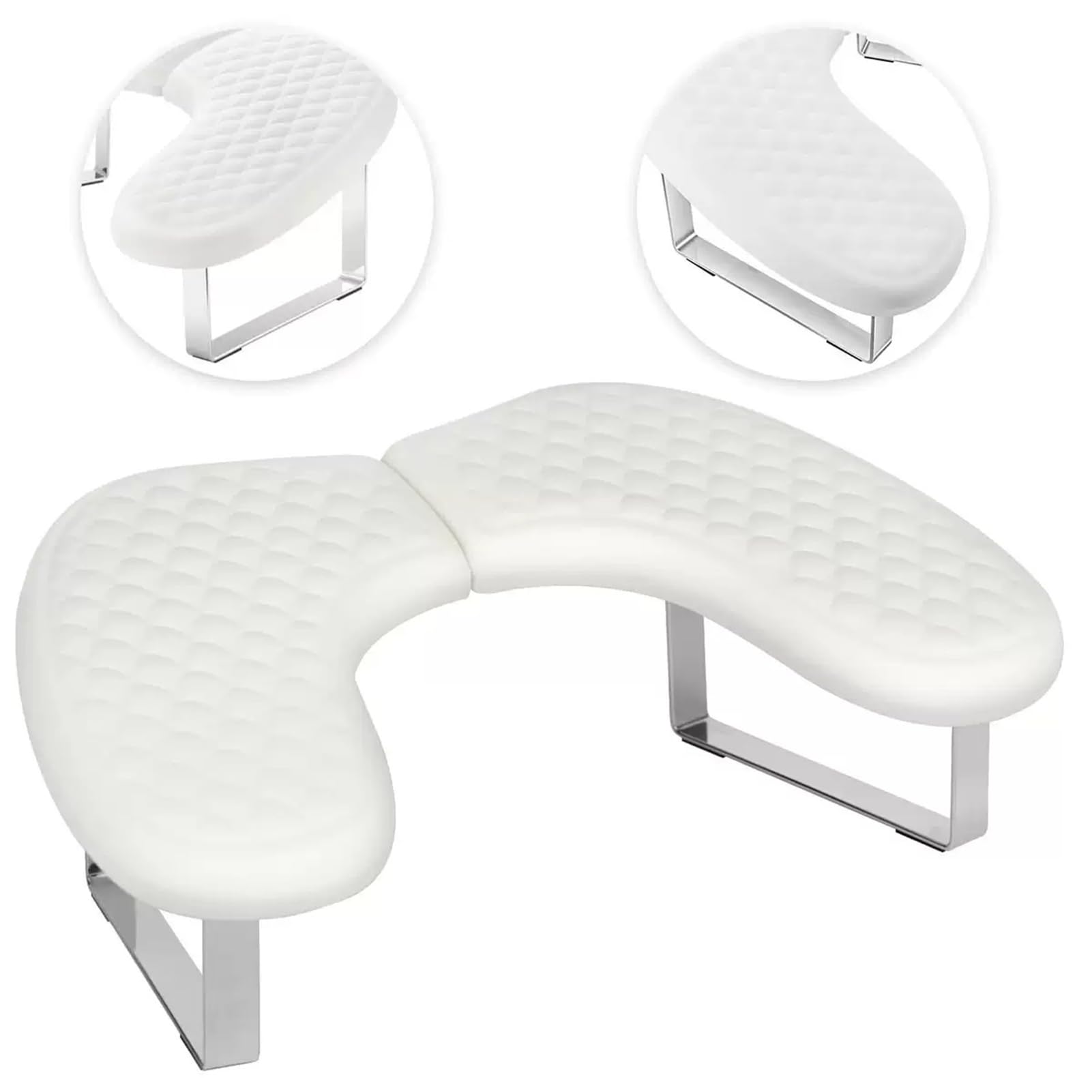 Arm Rest for Nails,U-shaped Manicure Nail Hand Rest Pillow Cushion,Foldable PU Leather Nail Tech Arm Rest for Nails Tech,Foot Hand Rest (White)