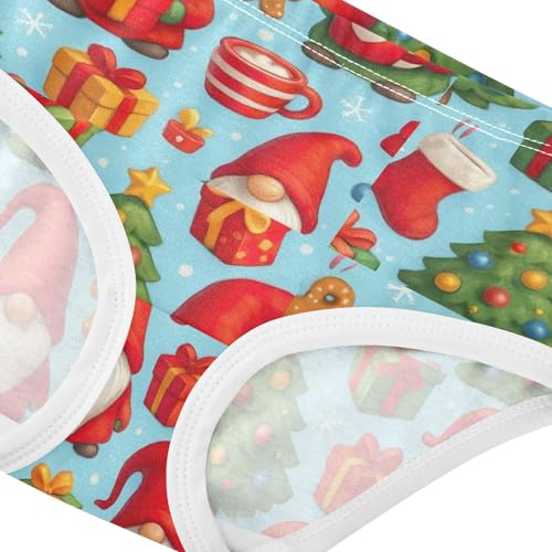 Joisal Toddler Girls Underwear 2t Cotton Little Girl Panties Print Underpants Briefs Cute Christmas Gnomes Red4