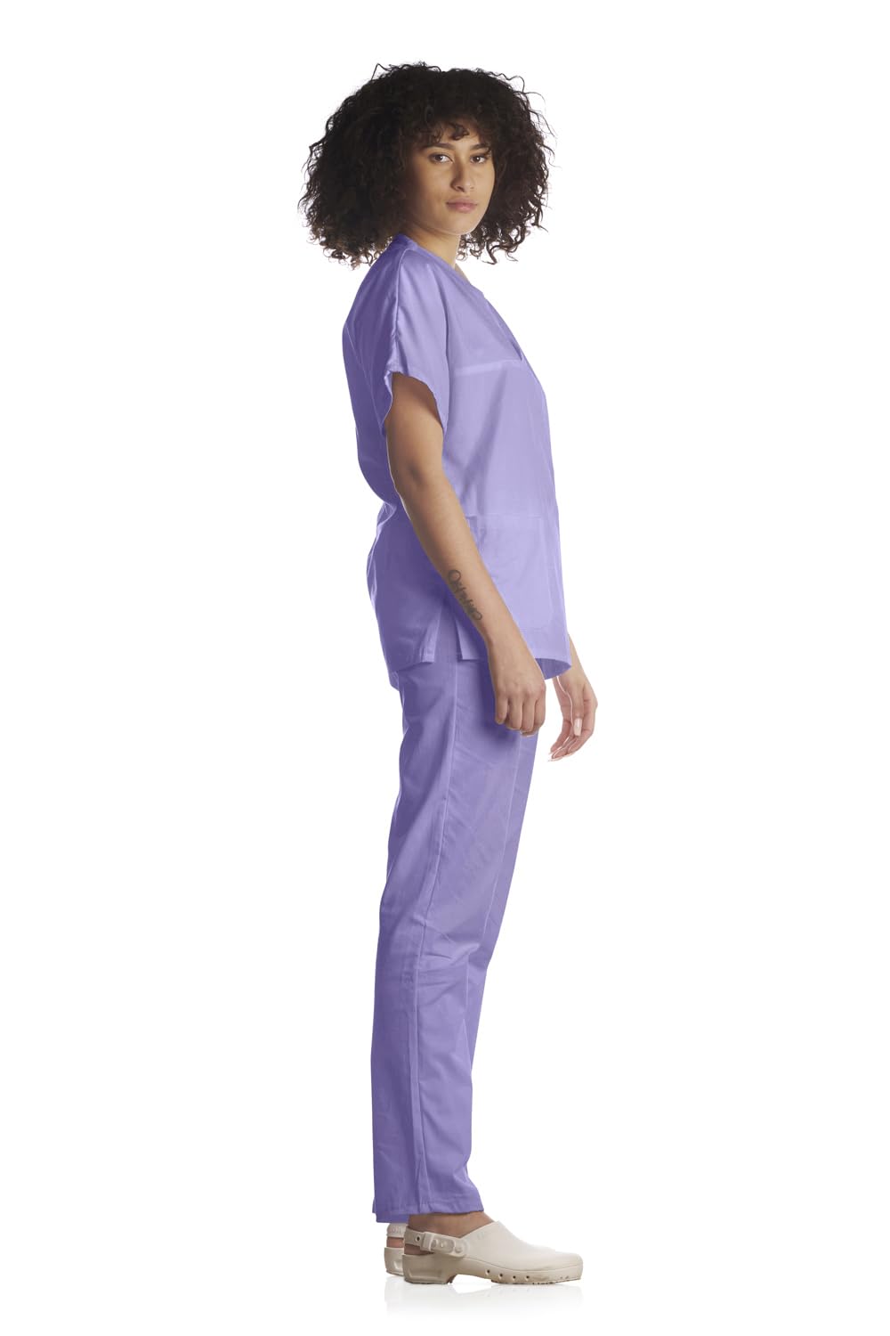 Tecno Hospital Blouson pour hôpital, pour aide soignante, esthéticienne, infirmière, médecin, sanitaire, laboratoire, avec 2 poches avant, poches latérales, col en V, unisexe