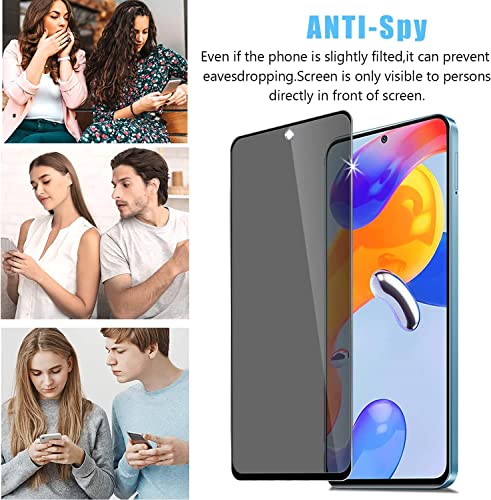Image of Anti-Spy Privacy Tempered Glass Screen Protector Compatible For Xiaomi Note 11 Pro Plus Cellphone (Black,Pack Of 1) Edge To Edge Coverage Screen Guard With Easy Installation Kit