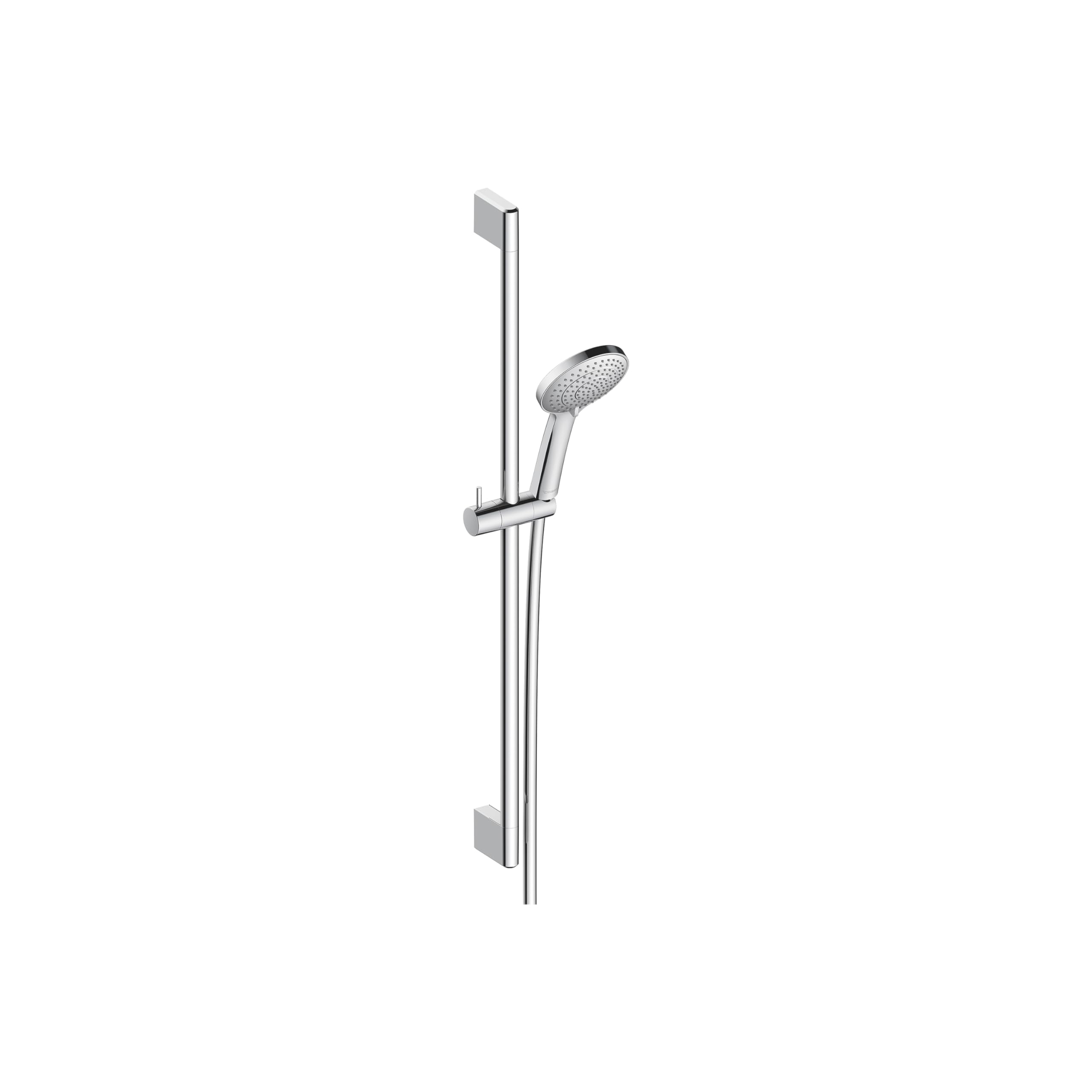Duravit Universal Shower Set, 3 Spray Types (Rain, Intense Rain, Soft Rain), Water-Saving Shower Head, Variable Shower Rail (700 mm), Shower Hose with Anti-Twist Protection (1600 mm), Chrome