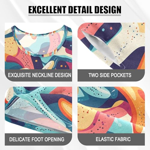 ALAZA Colorful Cartoon Starfish Pajamas Set Short Sleeve Cotton Sleepwear Summer Pjs 2 Piece 5-14Y4