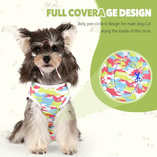 Image of Dog Diapers Suit Period Onesie Fit for Small Medium Dogs Female Dog Sanitary Panties Male Dog Heat Diapers Cover Camo /Medium