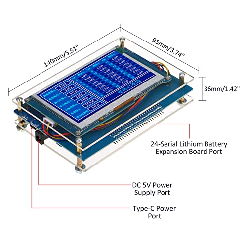 Jiangtao Detector de tensão de bateria de lítio série 24 com defletor de acrílico, ferramenta de rep