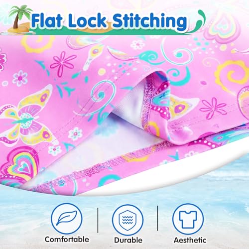 Image of Snowheart Girls Rash Guard Swimsuit Set Long Sleeve Bathing Suit Two Piece 3-12 Years