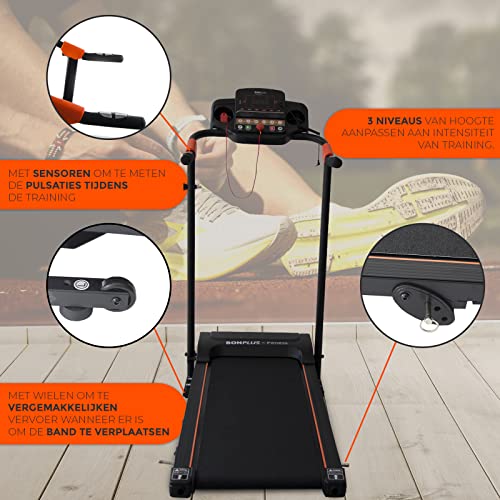 Bonplus BP | Opvouwbare Elektrische Loopband | Snelheid 12 Km/u | 3 hellingsniveaus | LCD-scherm | Mobiele ondersteuning | USB | MP3-poort | 2 Flessenhouders | Maximum gewicht 100kg - Afbeelding 8
