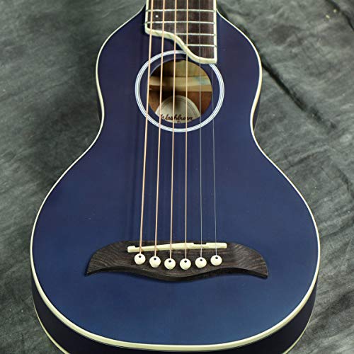 Washburn RO10TB Rover Steel String Travel Acoustic Guitar - Transparent Blue