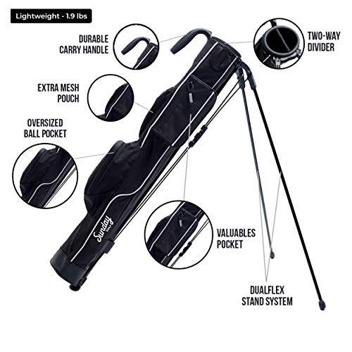 Sunday Golf Lightweight Sunday Golf Bag with Strap and Stand Easy to Carry and Durable Pitch