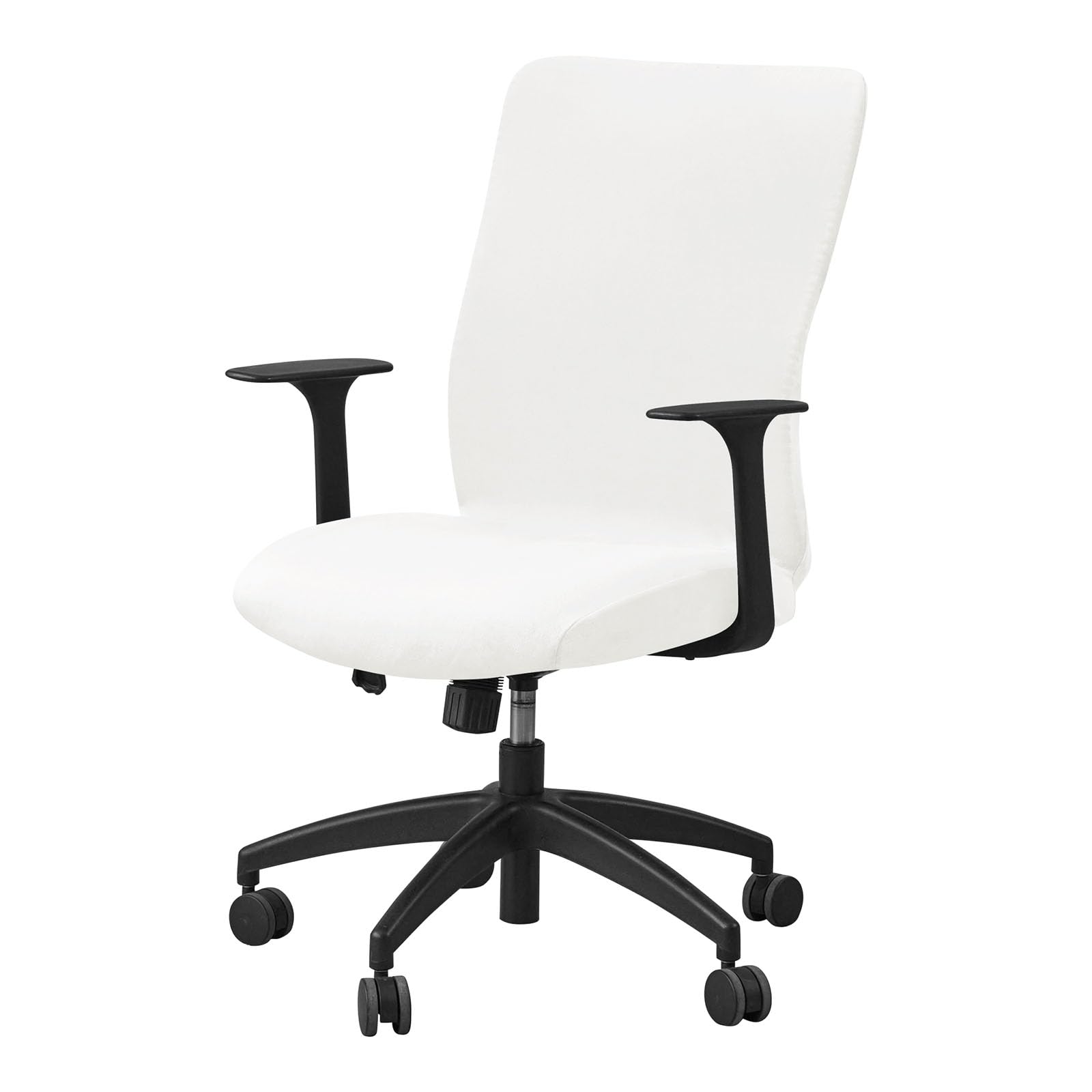 Yopoiy White Velvet Office Chair Cover, Stretch Computer Office Chair Cover, Non-Slip Desk Rotating Chair Slipcover, Soft Washable Executive Chair Protector (,One Size)