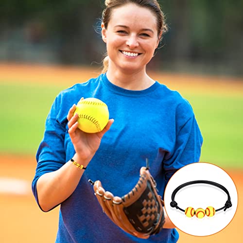 image for ZELARO 20 Pcs Softball Charm Bracelets - Softball Party Favors - Adjus