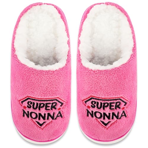 Merclix Ciabatte Donna Invernali da Casa Regalo per Nonna Compleanno Pantofole Peluche Calde Regali per la Nonna Natale Festa dei Nonni Idee Regalo Slippers