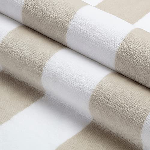 Luluhome Plush Oversized Beach Towel - Fluffy Cotton Thick 36 X 70 Inch Chiffon Striped Pool Towels, Large Summer Cabana Swimming Towel For Adults #TOP2