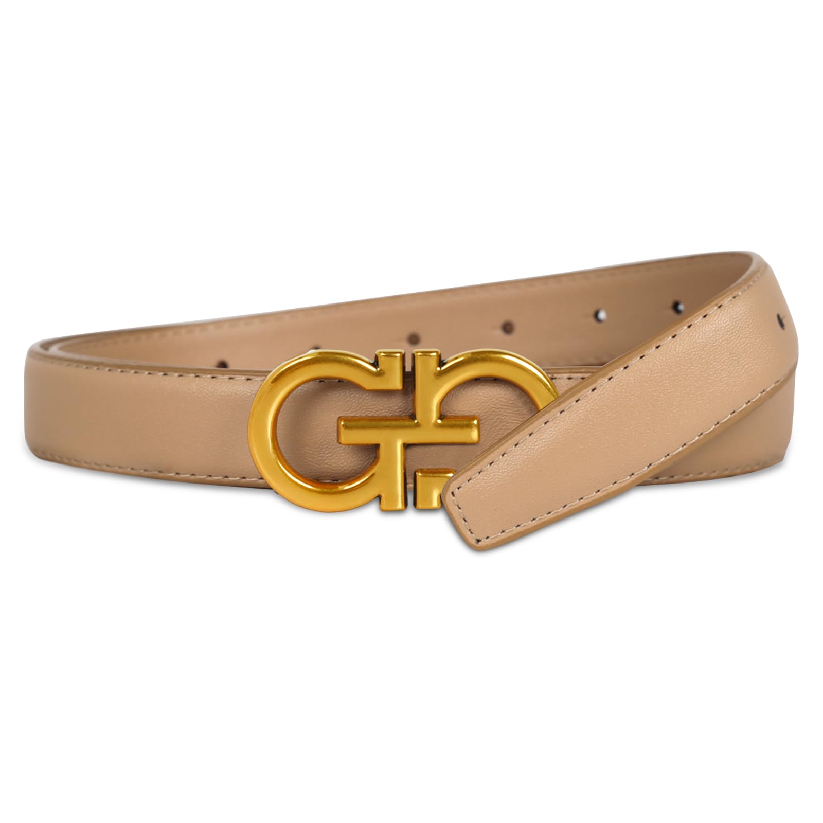Women's Leather Belt with Buckle - Ideal for Dresses, Jeans, and Coats