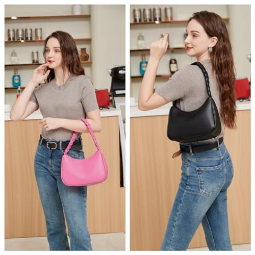 Image of CYHTWSDJ Shoulder Bags for Women, Cute Hobo Tote Handbag Mini Clutch Purse with Zipper Closure
