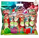 Santa Popcorn | Santa Popcorn Cones | Christmas Edition | Individually Wrapped Cones | 3 Flavors - Cheddar Cheese, Kettle, and Caramel | Holiday Season Gift Pack | 12 Pack