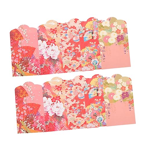 TEHAUX 50個風 おしゃれな赤い封筒 新年祝い向け プレゼント用利是封 祝儀袋 混合デザイン