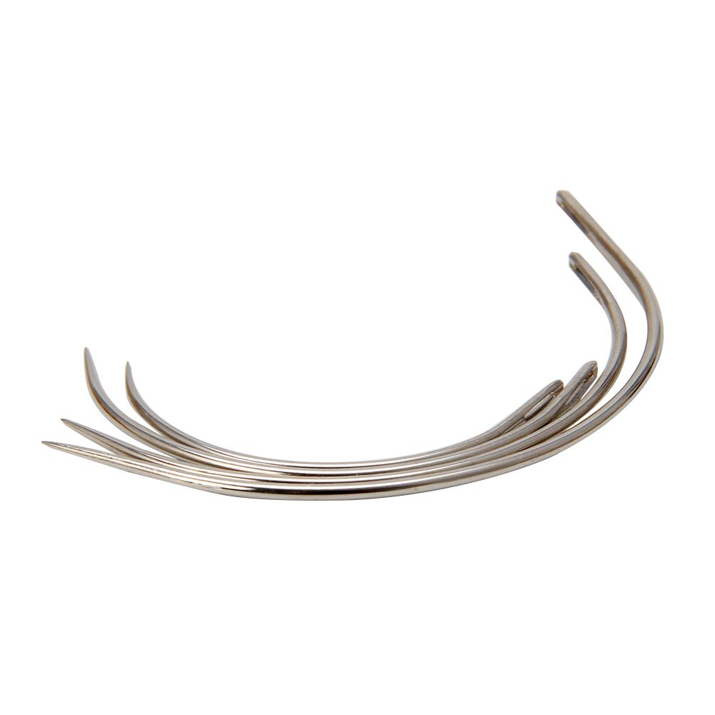 Kodbww 4 Aghi Curvi Per Cucito A Mano - Kit Riparazione Tappezzeria, Tappeti, Divani, Stoffa - Lunghezze 3-6 Cm - 4